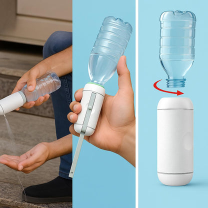 شطّاف محمول للتنظيف الشخصي – قابل للتركيب على زجاجات المياه